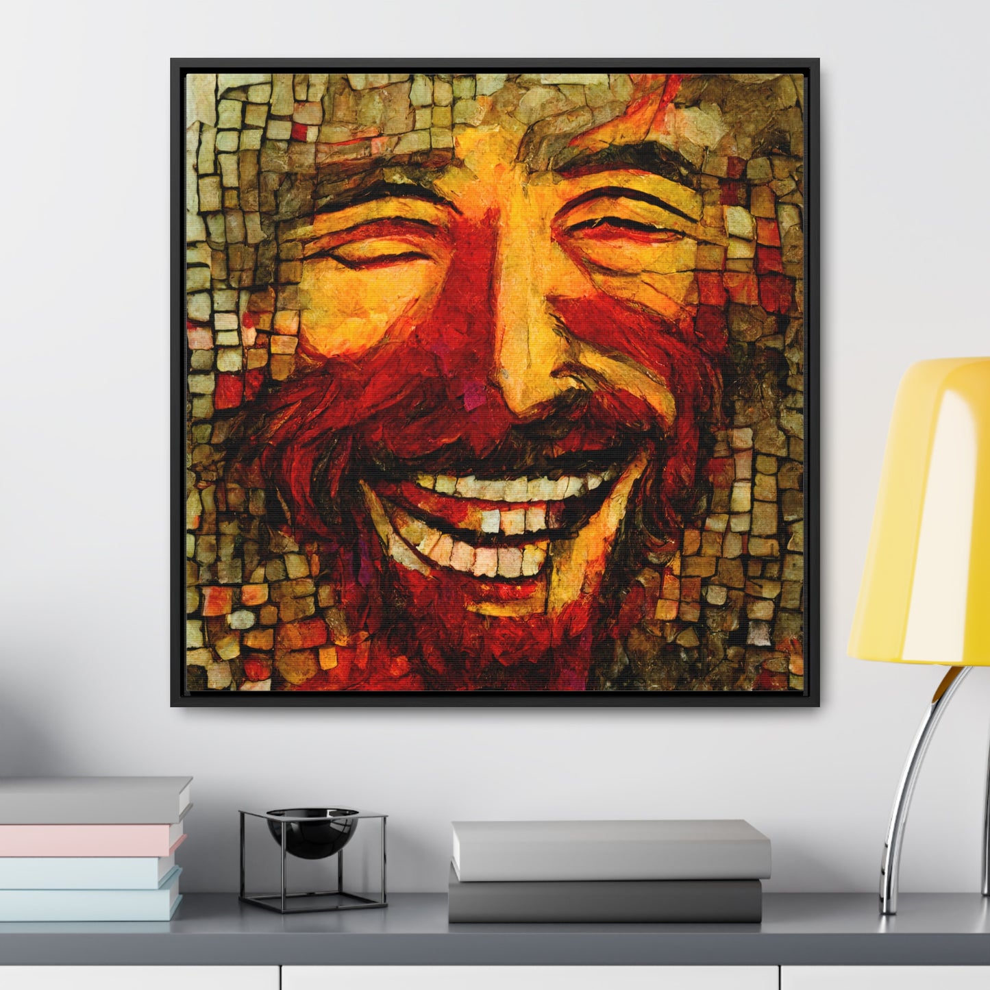 Jesus smiling 4, Valentinii, Gallery Canvas Wraps, Square Frame