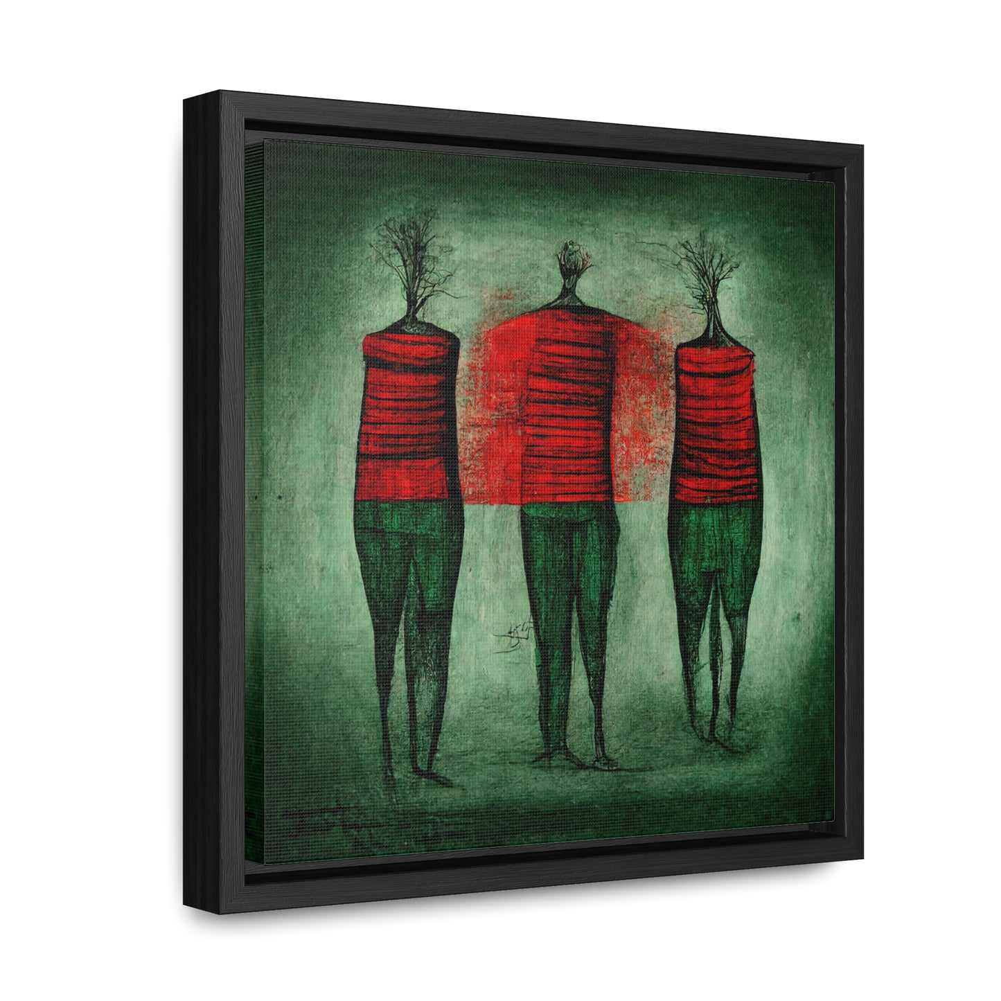 Loneliness Green Red 13, Valentinii, Gallery Canvas Wraps, Square Frame