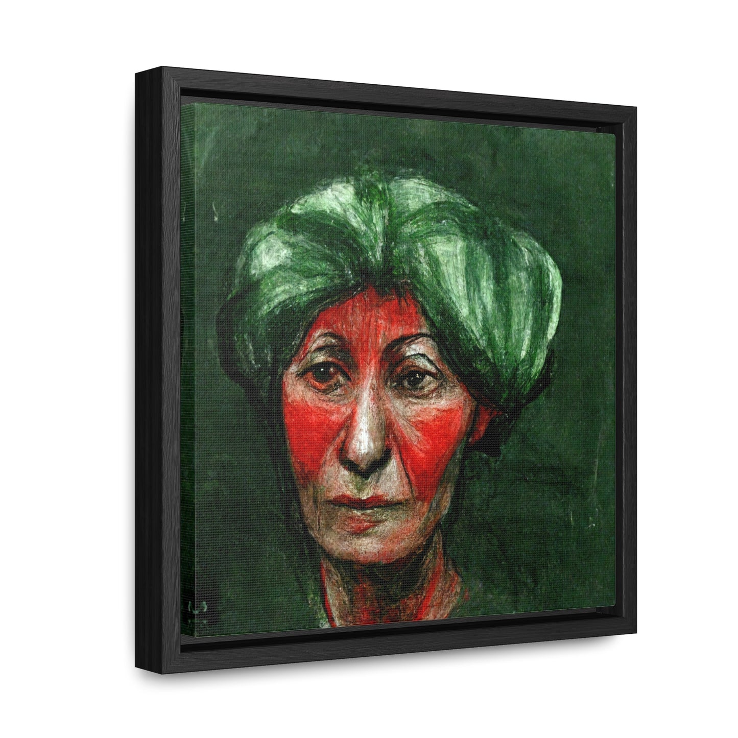 Loneliness Green Red 42, Valentinii, Gallery Canvas Wraps, Square Frame