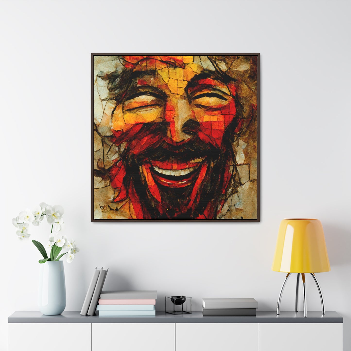 Jesus smiling, Valentinii, Gallery Canvas Wraps, Square Frame