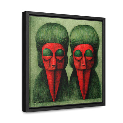 Loneliness Green Red 24, Valentinii, Gallery Canvas Wraps, Square Frame