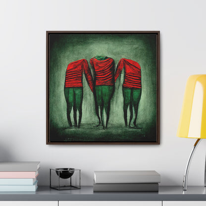 Loneliness Green Red 8, Valentinii, Gallery Canvas Wraps, Square Frame