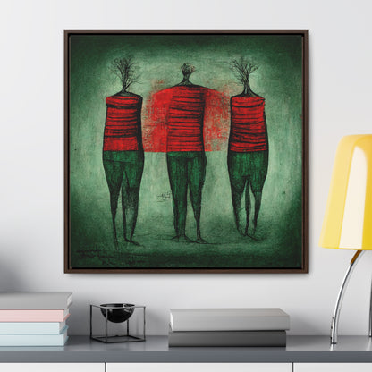 Loneliness Green Red 13, Valentinii, Gallery Canvas Wraps, Square Frame