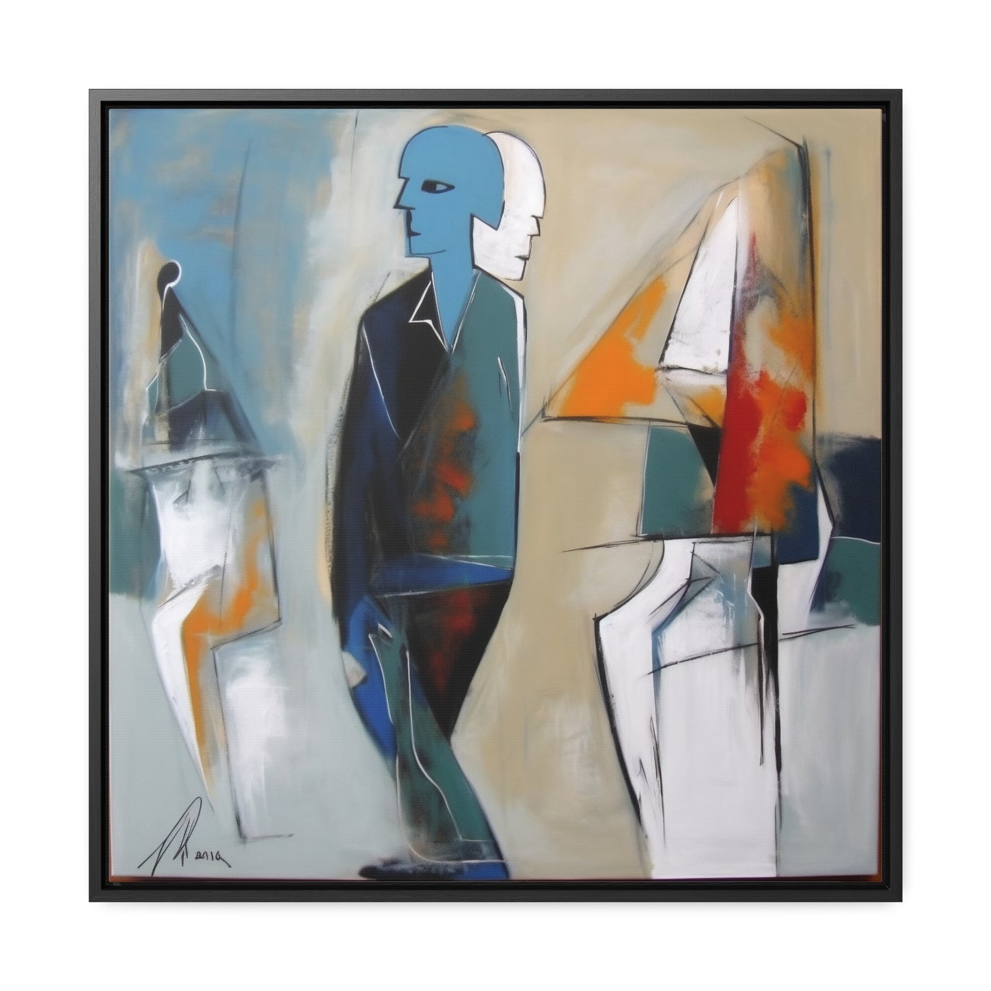 Sad Man 27, Valentinii, Gallery Canvas Wraps, Square Frame