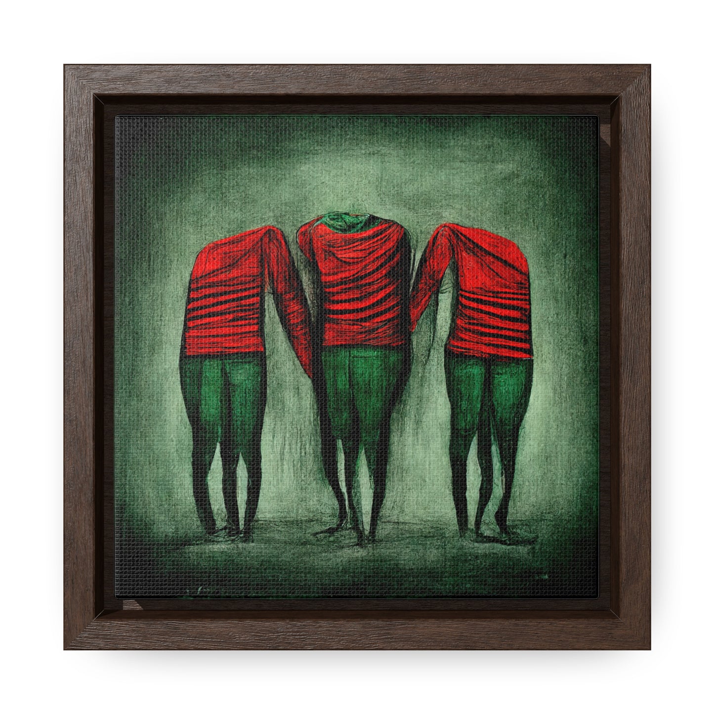 Loneliness Green Red 8, Valentinii, Gallery Canvas Wraps, Square Frame