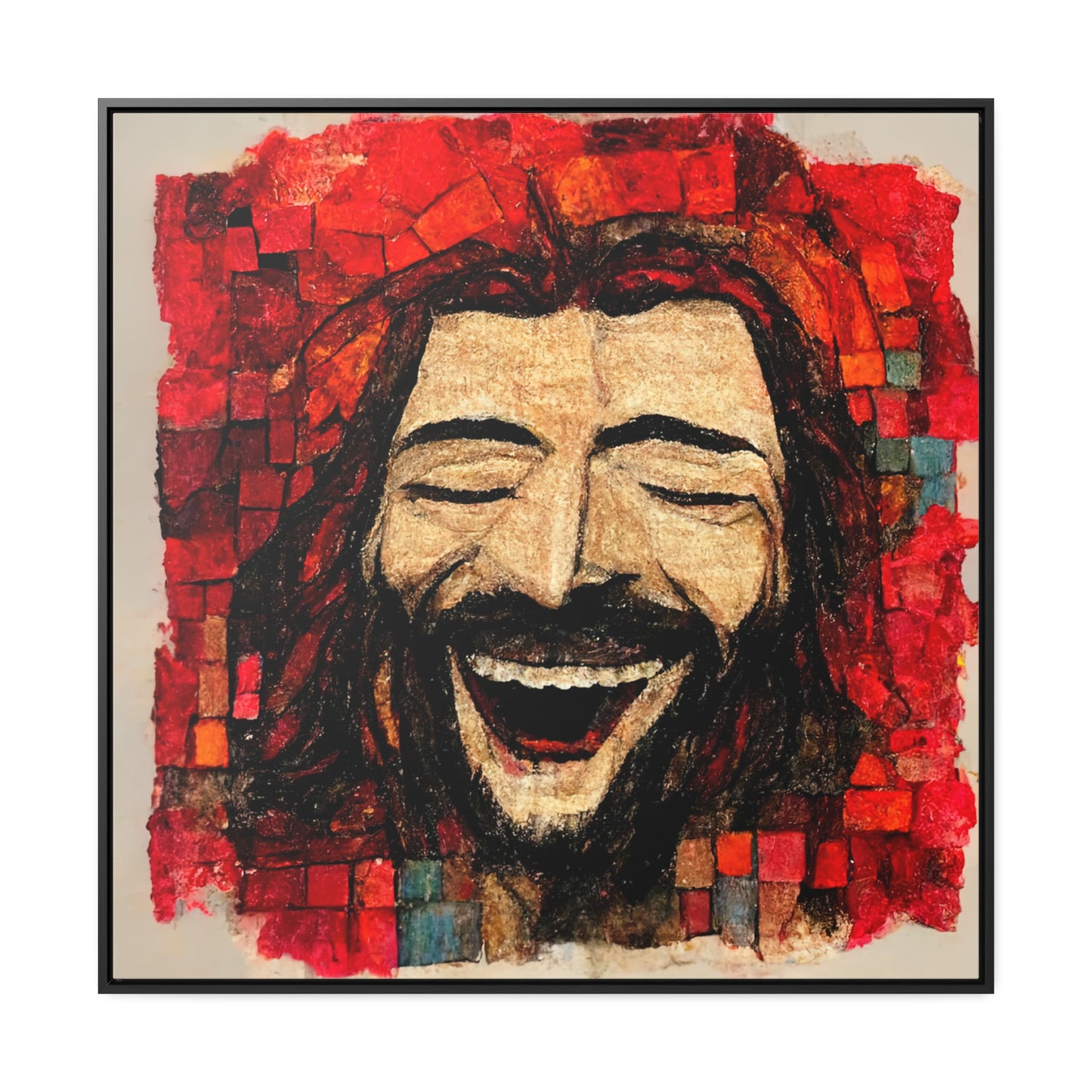 Jesus smiling 5, Valentinii, Gallery Canvas Wraps, Square Frame