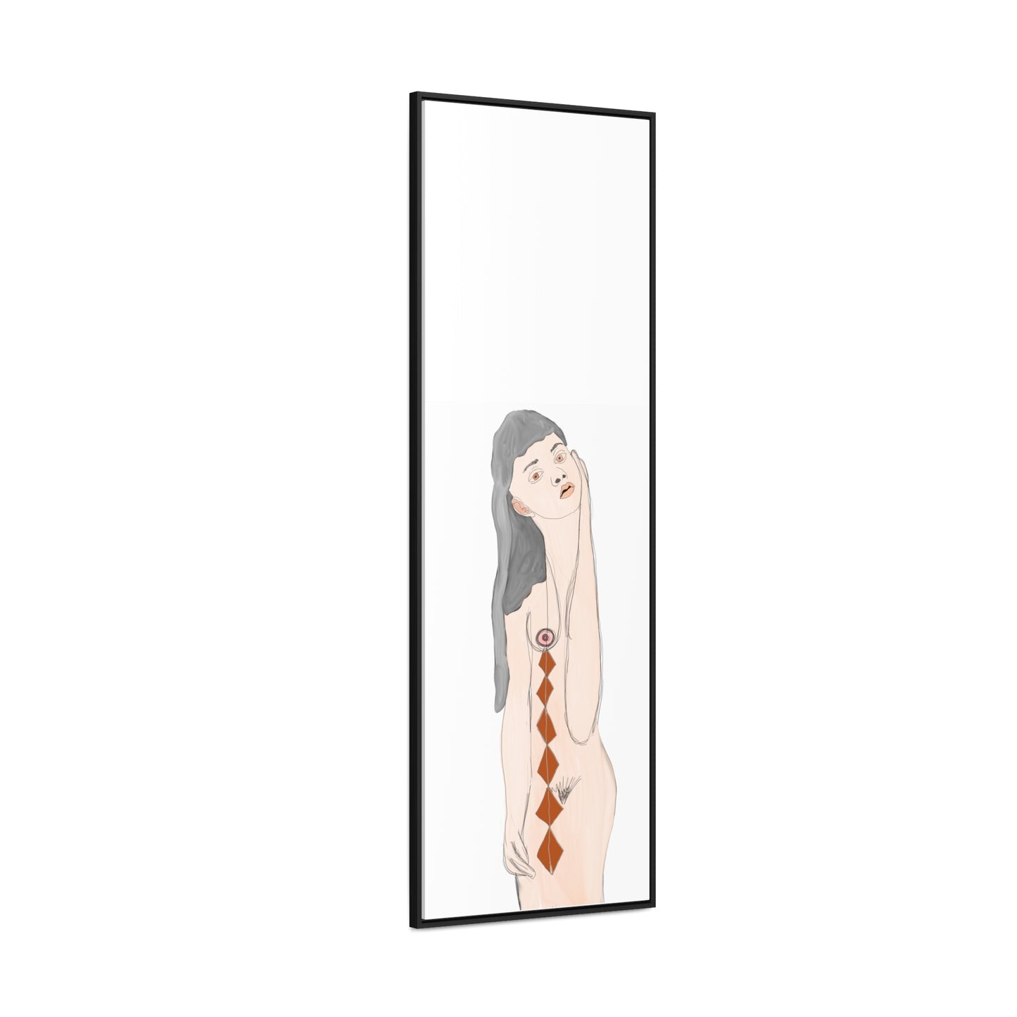 Brunette woman, Original Eduard Pavel, Gallery Canvas Wraps, Vertical Frame