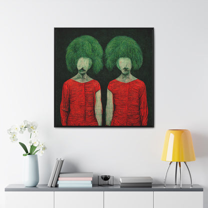 Loneliness Green Red 27, Valentinii, Gallery Canvas Wraps, Square Frame