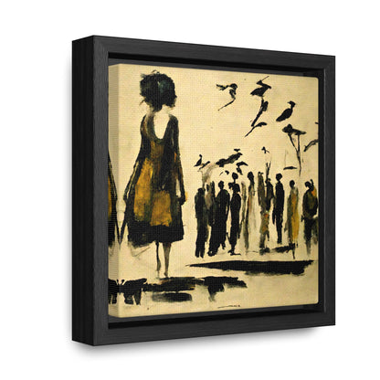 People and Birds, Valentinii, Gallery Canvas Wraps, Square Frame