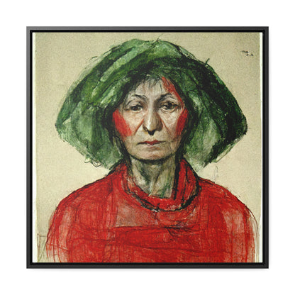 Loneliness Green Red 40, Valentinii, Gallery Canvas Wraps, Square Frame