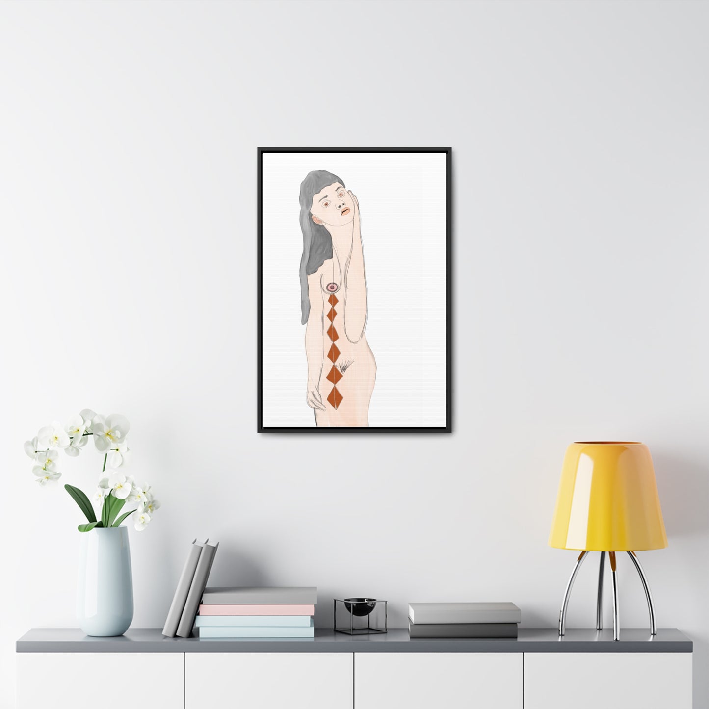 Brunette woman, Original Eduard Pavel, Gallery Canvas Wraps, Vertical Frame