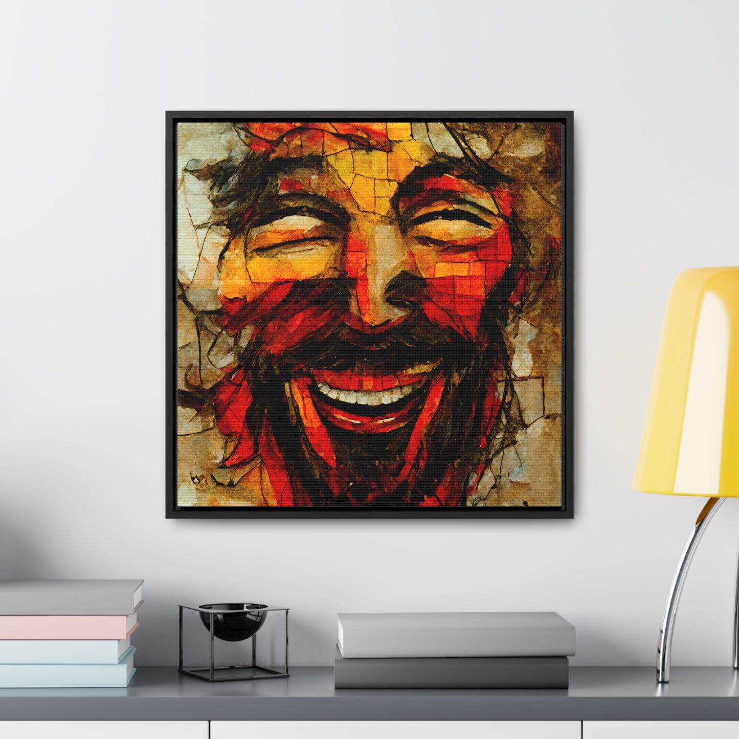 Jesus smiling, Valentinii, Gallery Canvas Wraps, Square Frame