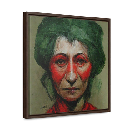 Loneliness Green Red 44, Valentinii, Gallery Canvas Wraps, Square Frame