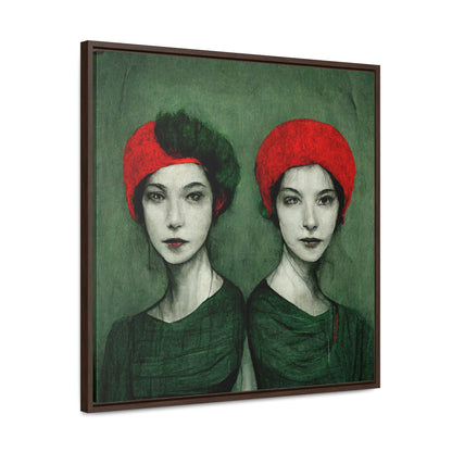 Loneliness Green Red 32, Valentinii, Gallery Canvas Wraps, Square Frame