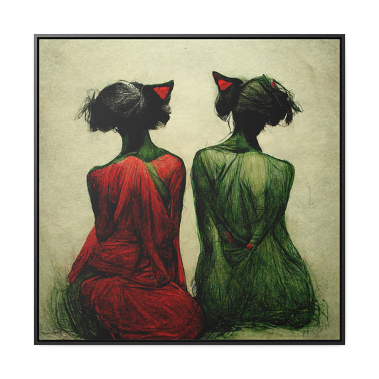 Cat Woman 3, Valentinii, Gallery Canvas Wraps, Square Frame