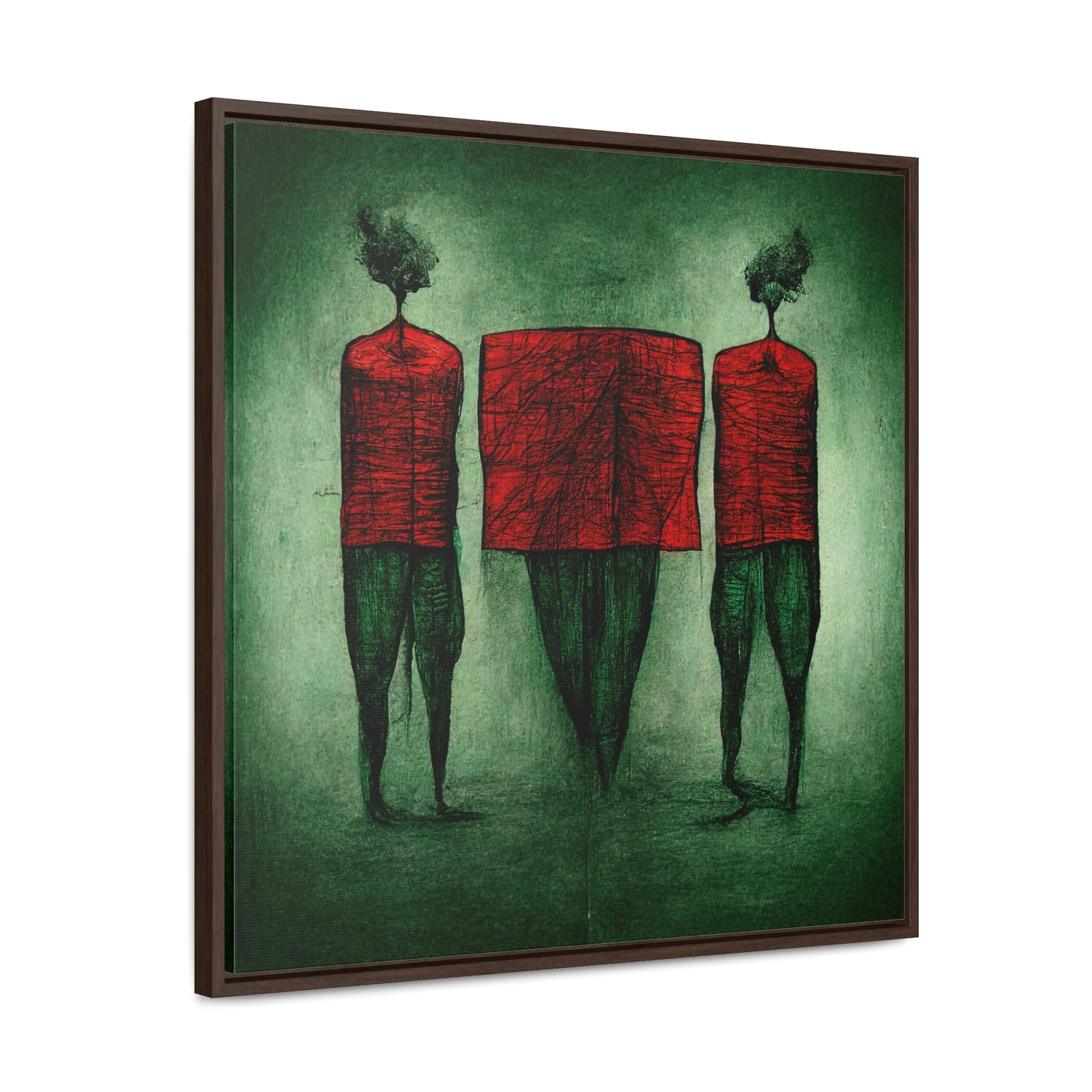 Loneliness Green Red 22, Valentinii, Gallery Canvas Wraps, Square Frame