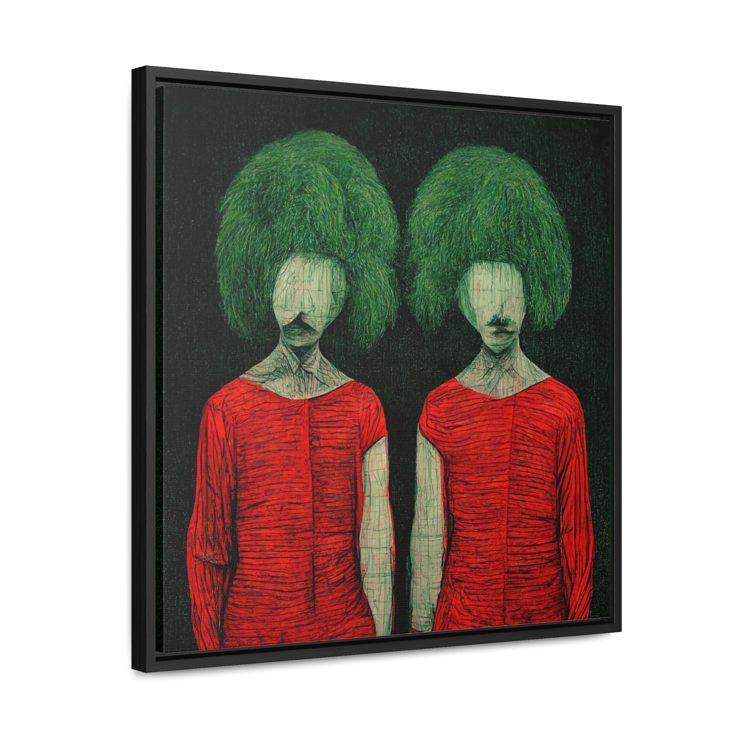 Loneliness Green Red 27, Valentinii, Gallery Canvas Wraps, Square Frame