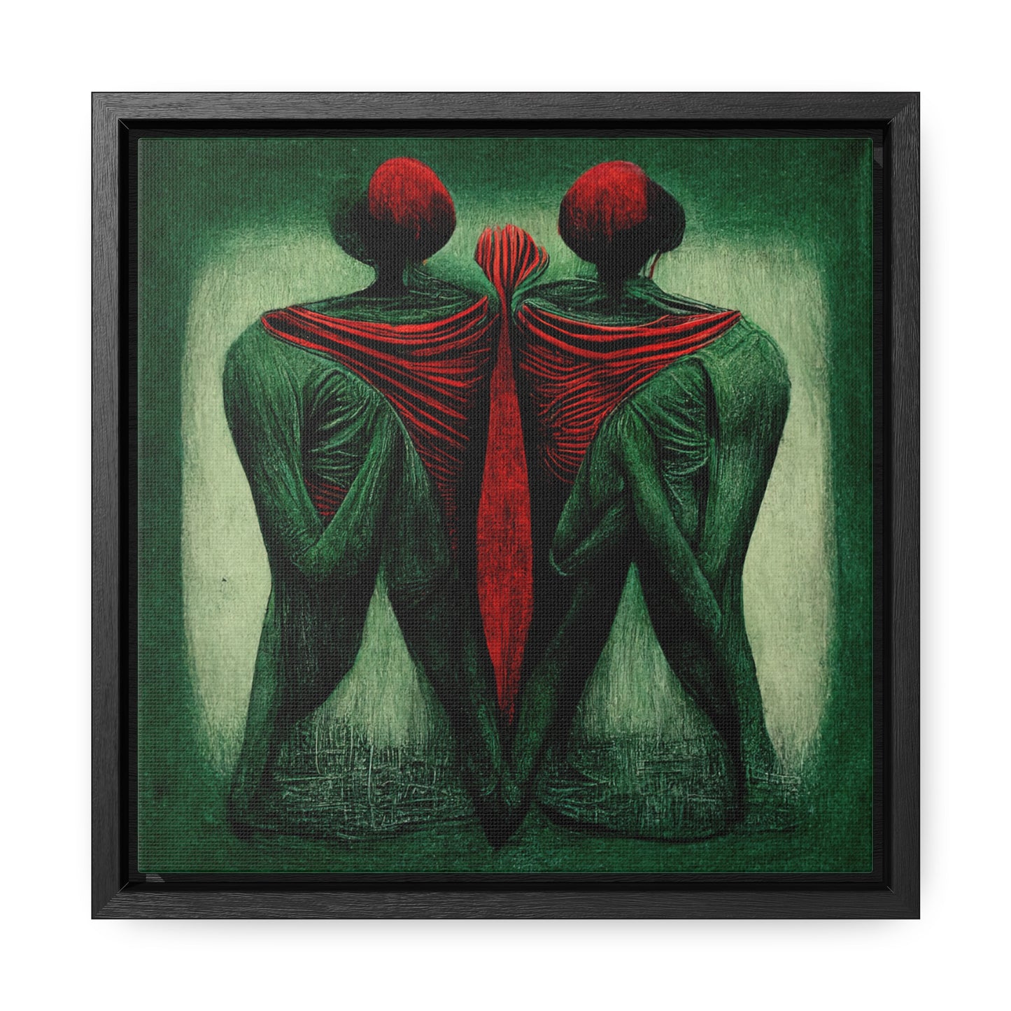 Loneliness Green Red 3, Valentinii, Gallery Canvas Wraps, Square Frame