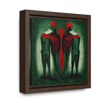 Loneliness Green Red, Valentinii, Gallery Canvas Wraps, Square Frame