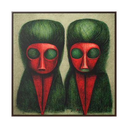 Loneliness Green Red 19, Valentinii, Gallery Canvas Wraps, Square Frame