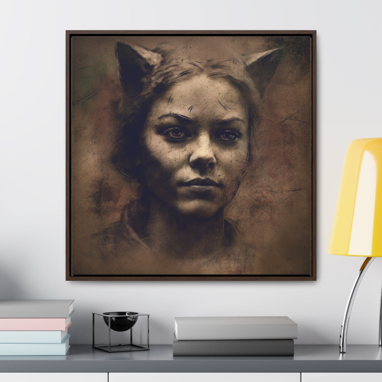 Cat Woman 20, Gallery Canvas Wraps, Square Frame