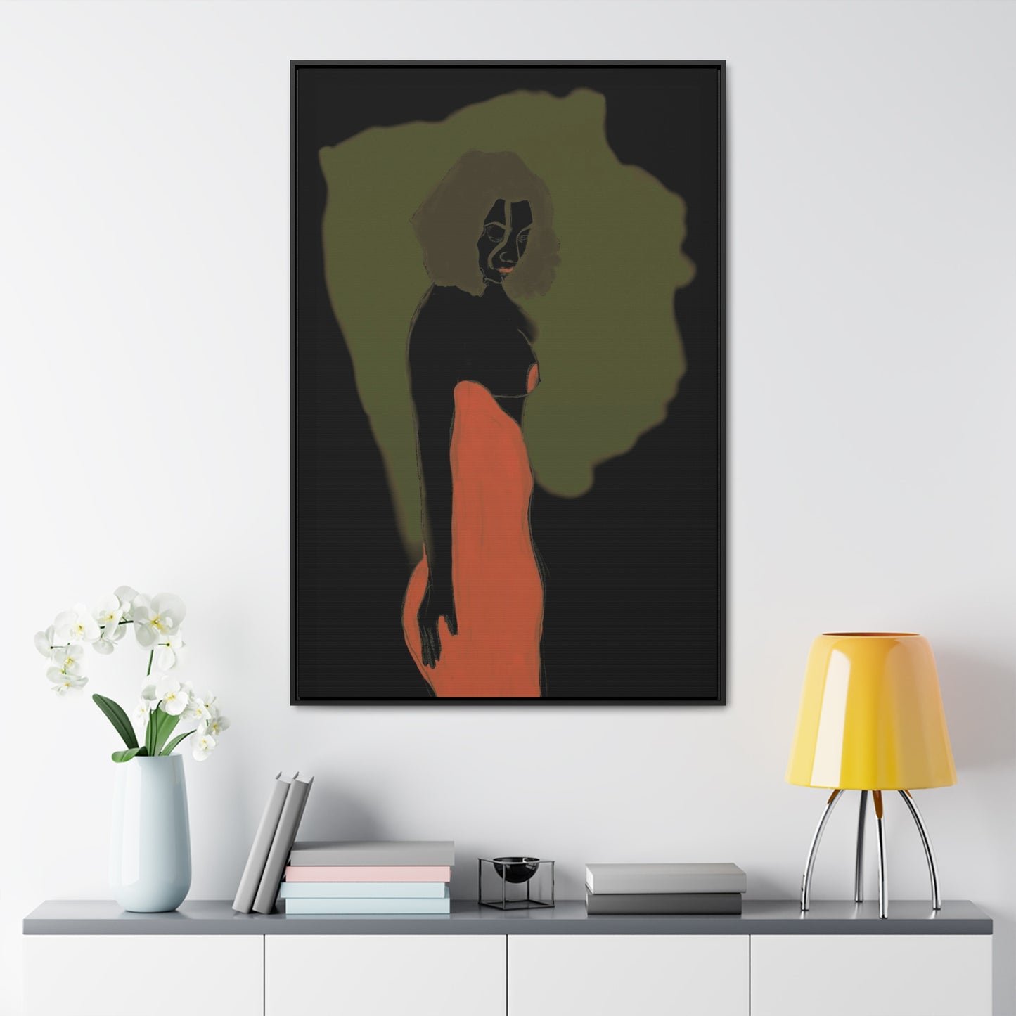 Lady in Red, Original Eduard Pavel, Gallery Canvas Wraps, Vertical Frame