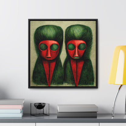 Loneliness Green Red 19, Valentinii, Gallery Canvas Wraps, Square Frame