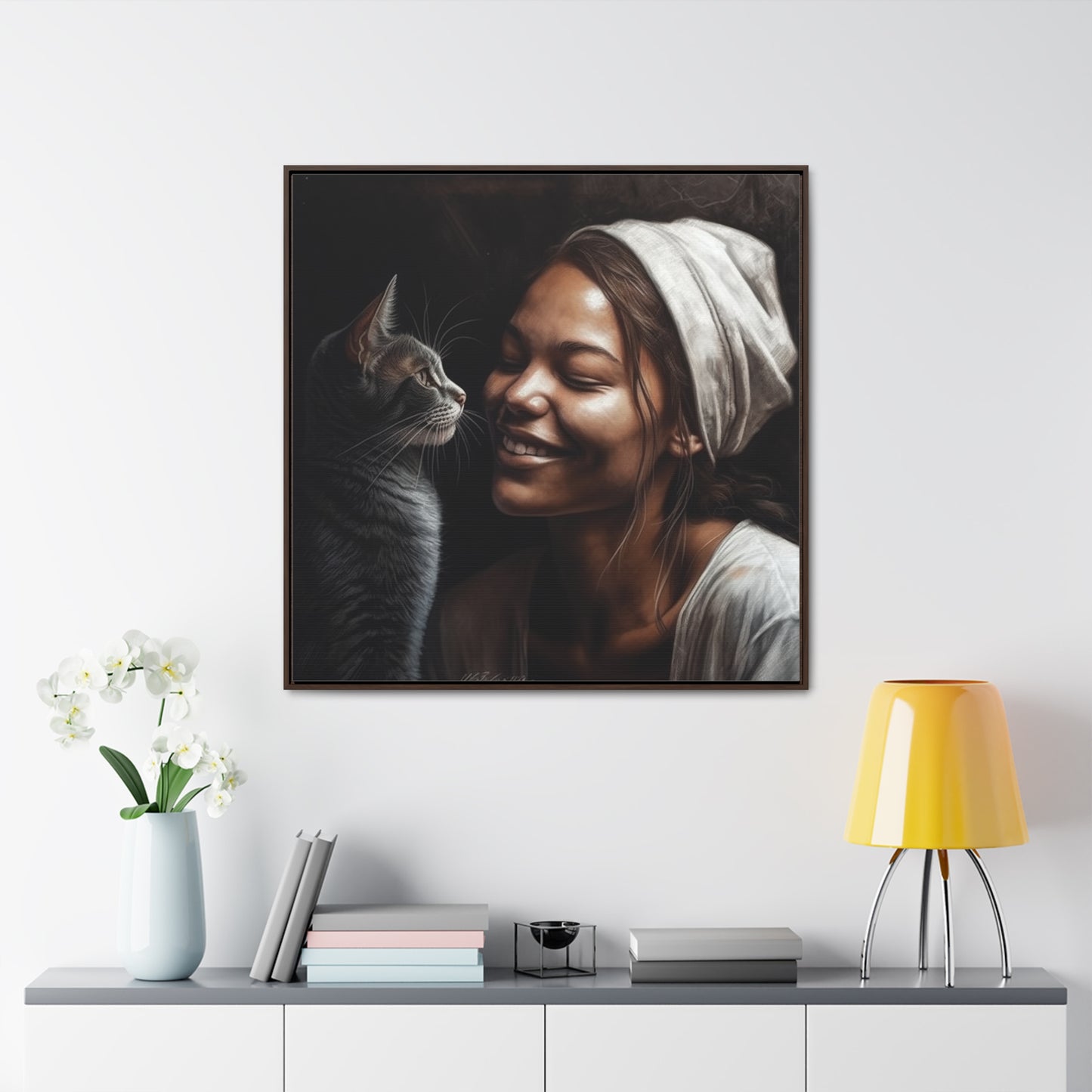 Cat Woman 29, Gallery Canvas Wraps, Square Frame