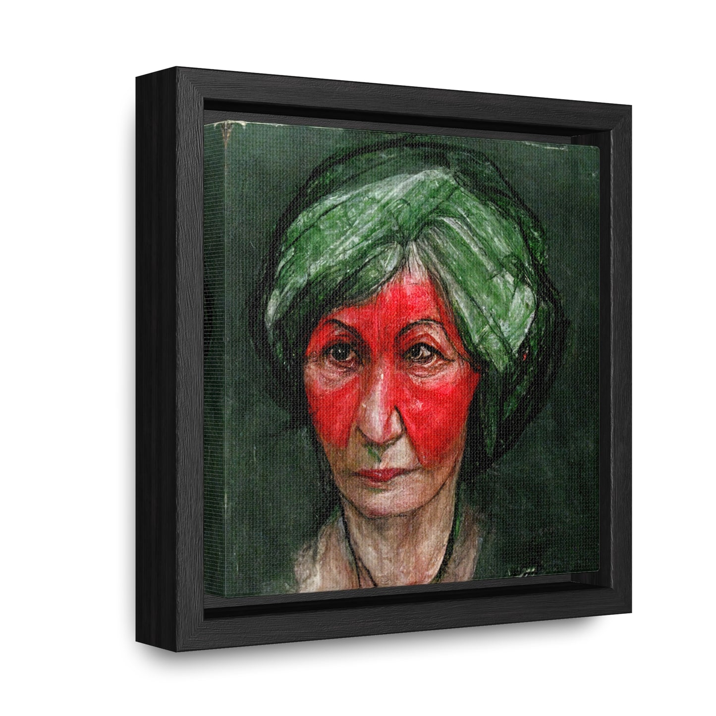 Loneliness Green Red 41, Valentinii, Gallery Canvas Wraps, Square Frame