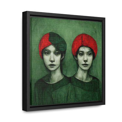 Loneliness Green Red 25, Valentinii, Gallery Canvas Wraps, Square Frame